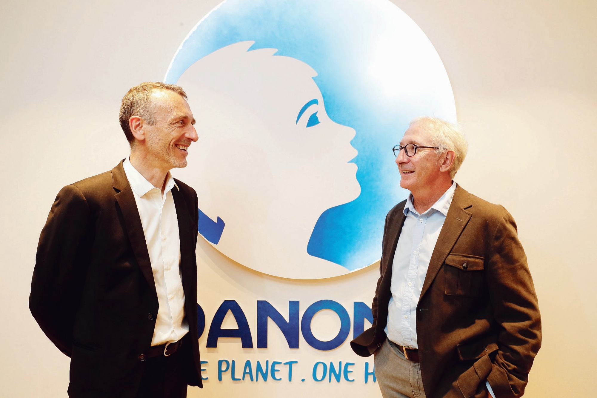 Franck Riboud et Emmanuel Faber qui lui succède à la direction de Danone
Paris le 17/10/2017 
Photo sebastien soriano/ Le Figaro
