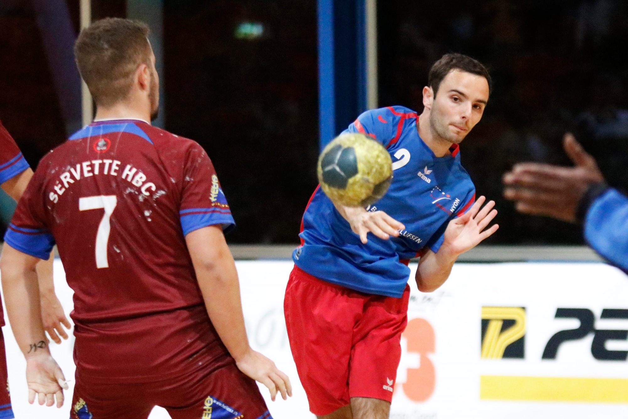 Nyon, Rocher, Dimanche 29 octobre 2017, Handball, 2e ligue, HBC Nyon II vs Servette, Numéro 2 de Nyon Aladjem Simon, Photos Céline Reuille