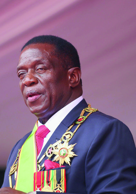 epa06348051 Zimbabwe's interim President Emmerson Mnangagwa delivers a speech during the  swearing in ceremony as the new Head of State and Government and Commander -In -Chief of the Zimbabwe Defence Forces at  the National Sports Stadium, in Harare, Zimbabwe, 24 November 2017. Mnangagwa becomes Zimbabwe's second executive President since 1980 and repalces Robert Mugabe who resigned on 21 November, after 37 years in office. Zimbabwe is due to hold elections in March 2018.  EPA/AARON UFUMELI ZIMBABWE PRESIDENT MNANGAGWA INAUGURATION