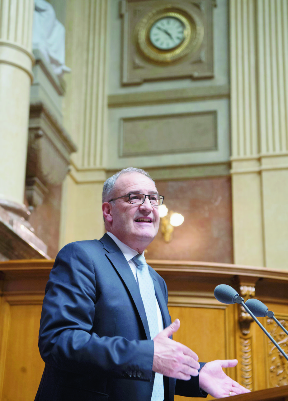 Bundesrat Guy Parmelin spricht an der Wintersession der Eidgenoessischen Raete, am Mittwoch, 13. Dezember 2017 im Nationalrat in Bern. (KEYSTONE/Anthony Anex) SCHWEIZ WINTERSESSION