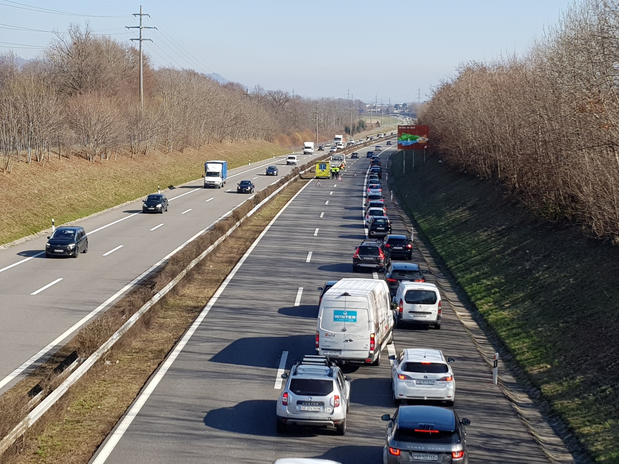 L'accident s'est déroulé à la hauteur de Duillier.