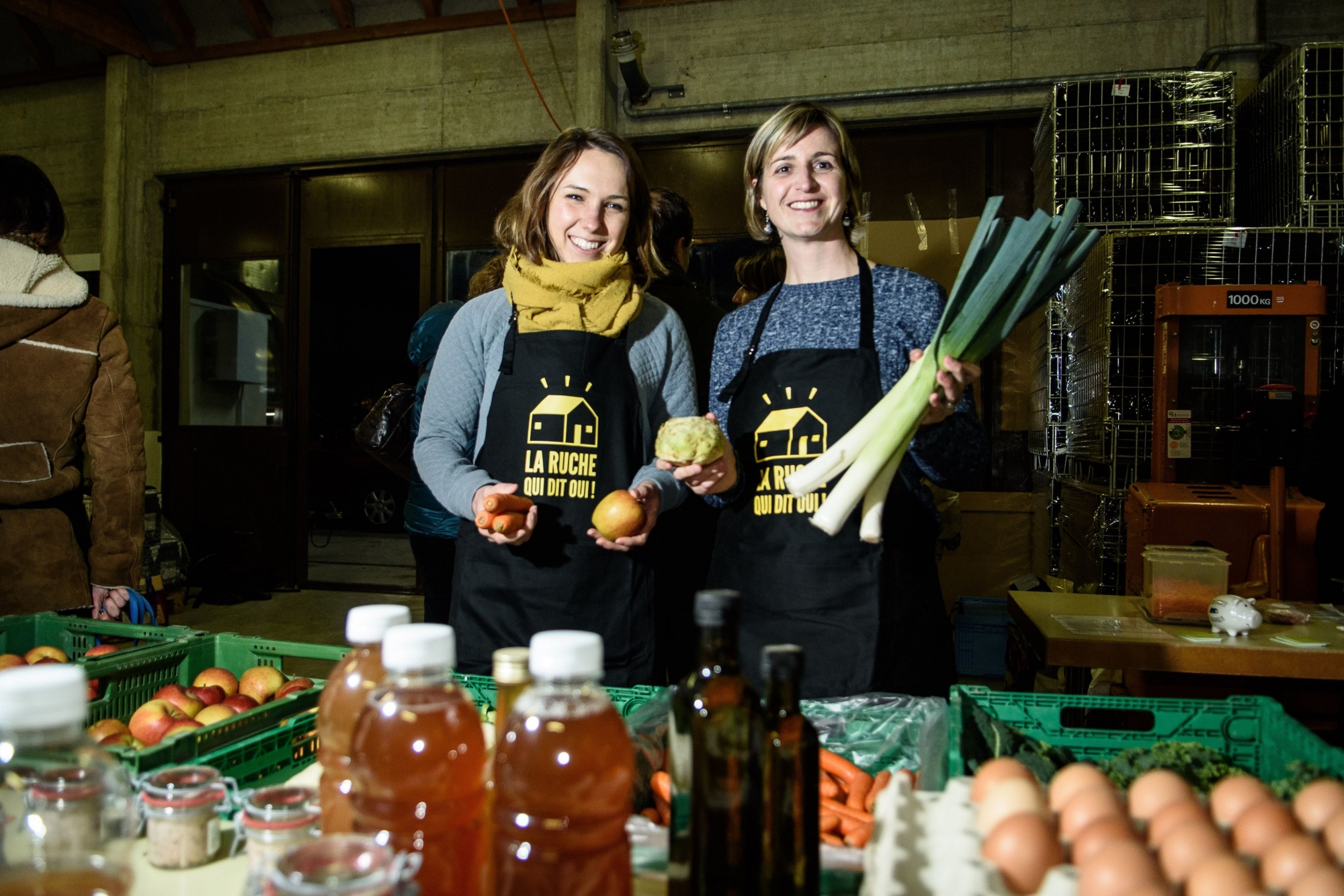 Morges, jeudi 8 février 2018, Domaine de Marcelin, inauguration de la Ruche qui dit Oui, de gauche à droite : Delphine Meppiel (responsable Morges) et Virginie Vieyres (responsable Saint-Prex), photos Cédric Sandoz