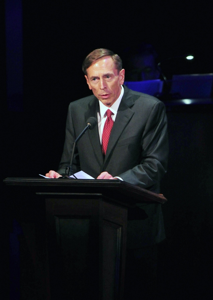 epa03465191 (FILE) A file photo dated 09 September 2011 shows the Director of the Central Intelligence Agency (CIA) General David Petraeus speaking at 'The Washington National Cathedral's A Call to Compassion' being hosted at the John F. Kennedy Center for the Performing Arts in Washington, DC, USA, to commemorate the tenth anniversary of 9/11. CIA Director David Petraeus, a retired general whose surge strategy hastened the US military withdrawal in Iraq, has resigned over an extramarital affair after 14 months in charge of the intelligence agency, broadcaster MSNBC reported 09 November 2012.  EPA/Ron Sachs/Consolidated News Photos *** Local Caption *** 50016323