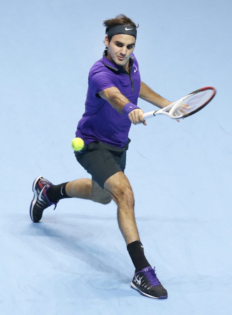 Roger Federer lors de la demi-finale du Masters de Londres face à Andy Murray.