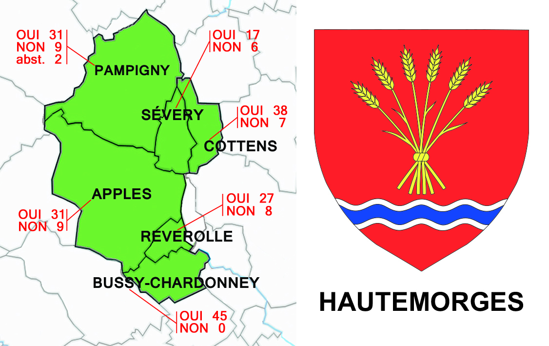 La carte des communes qui pourraient former Hautemorges. Le peuple votera sur cette fusion.