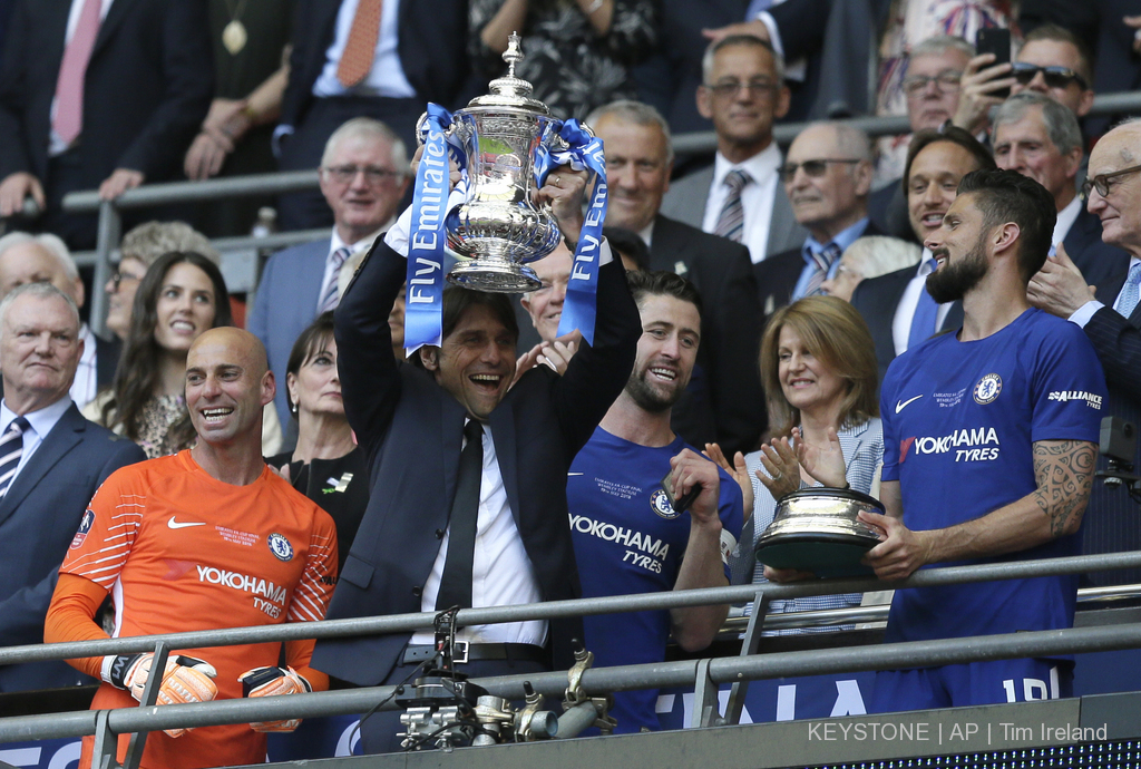 La victoire en Coupe n'a pas suffit à sauver la saison de Chelsea et la tête de Conte (archives).