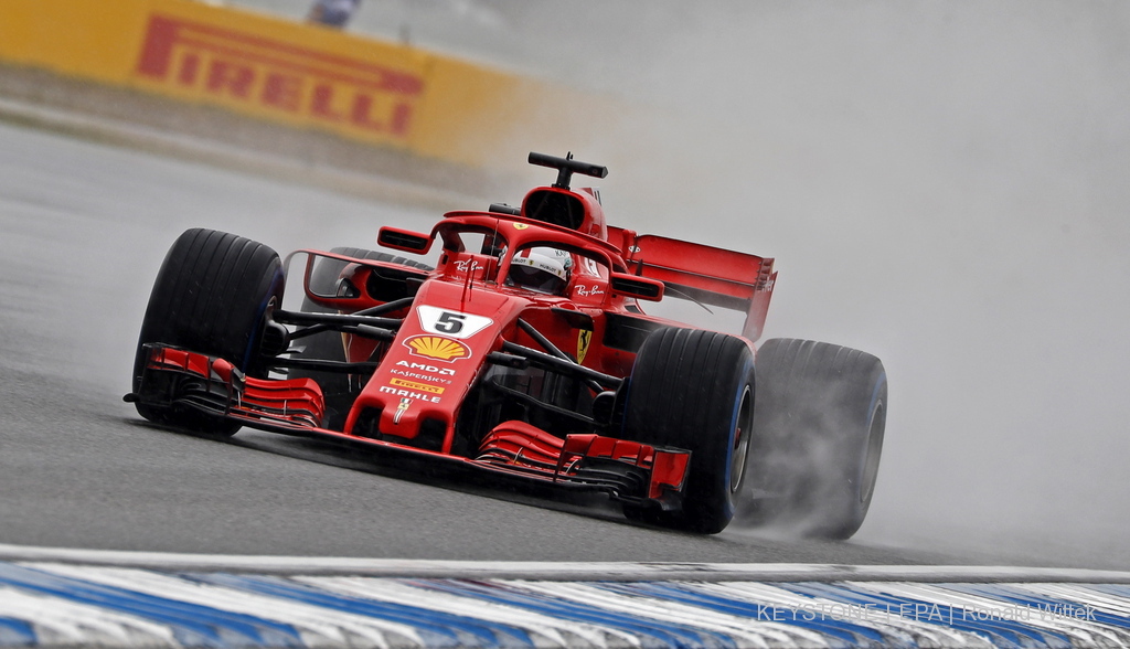 Sous la pluie d'Hockeheim, Sebastian Vettel a su tirer son épingle du jeu.
