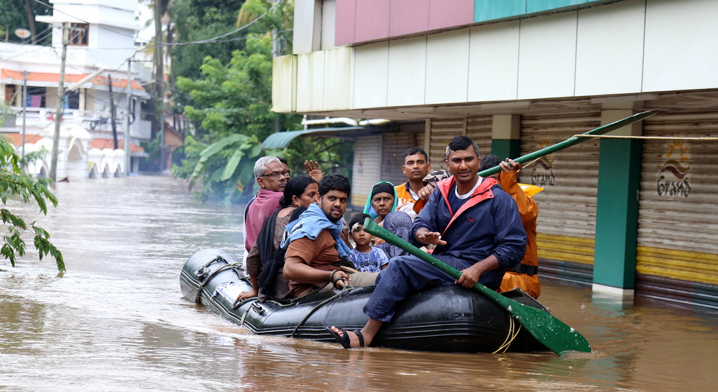 La région du Kerala a subi des crues soudaines dues à la mousson.
