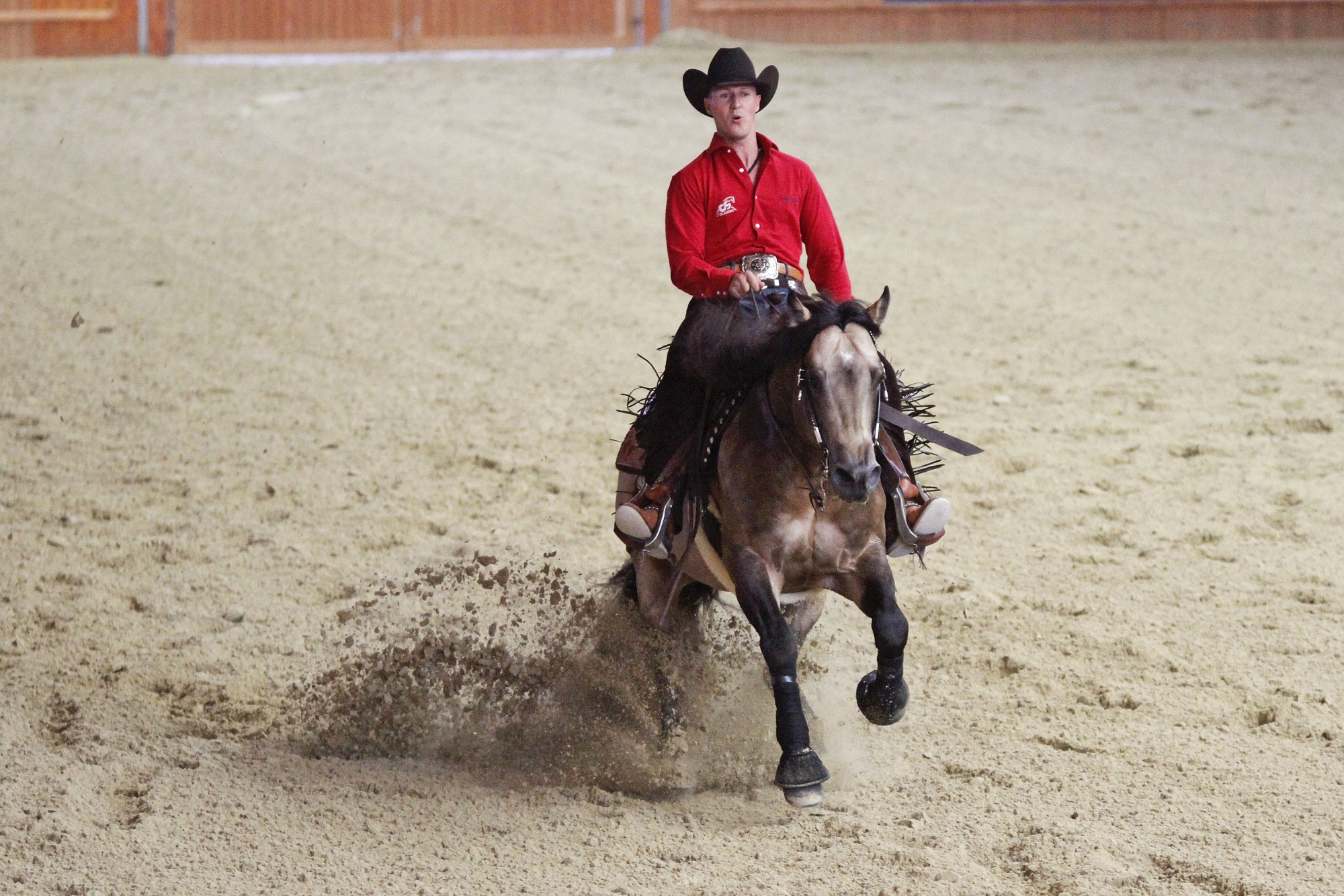 Michael Schumacher et son cheval Sparkin Tinsel en 2013 à Givrins.