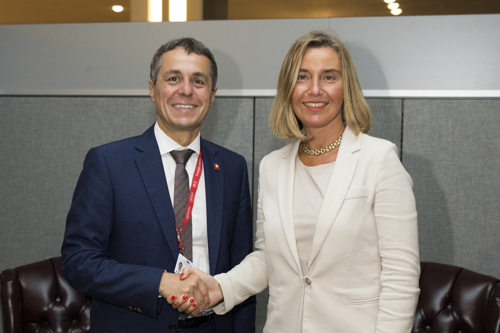 A New York, Ignazio Cassis a aussi rencontré la cheffe de la diplomatie de l'UE Federica Mogherini.