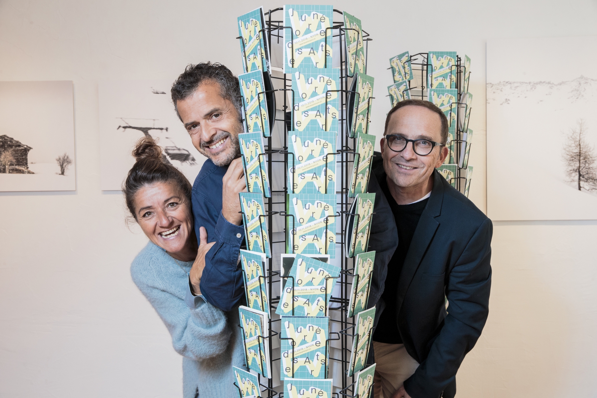 Marlène et Damien Gallay ainsi qu'Olivier Evard (à dr.) sont les membres de l’association Développement des arts plastiques (DAP) et organisateurs de la Journée arts plastiques.