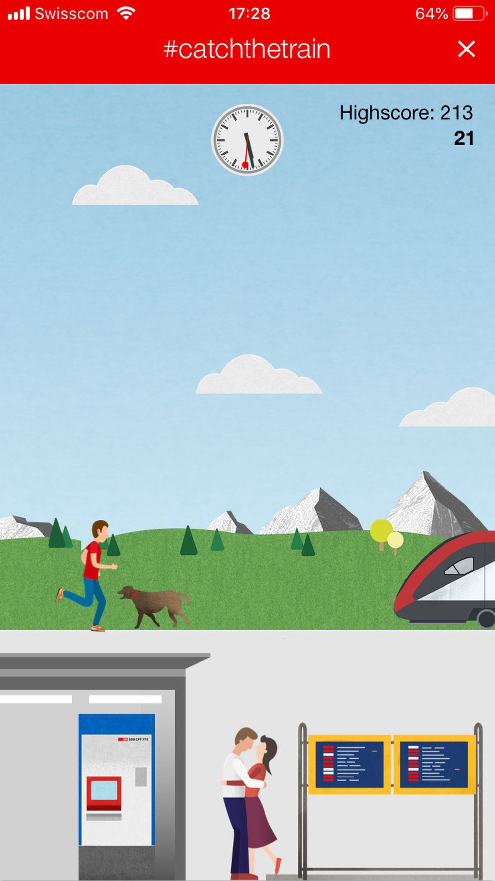 Le but? Attraper votre train en évitant des chiens, des pigeons et des ballons de basket.