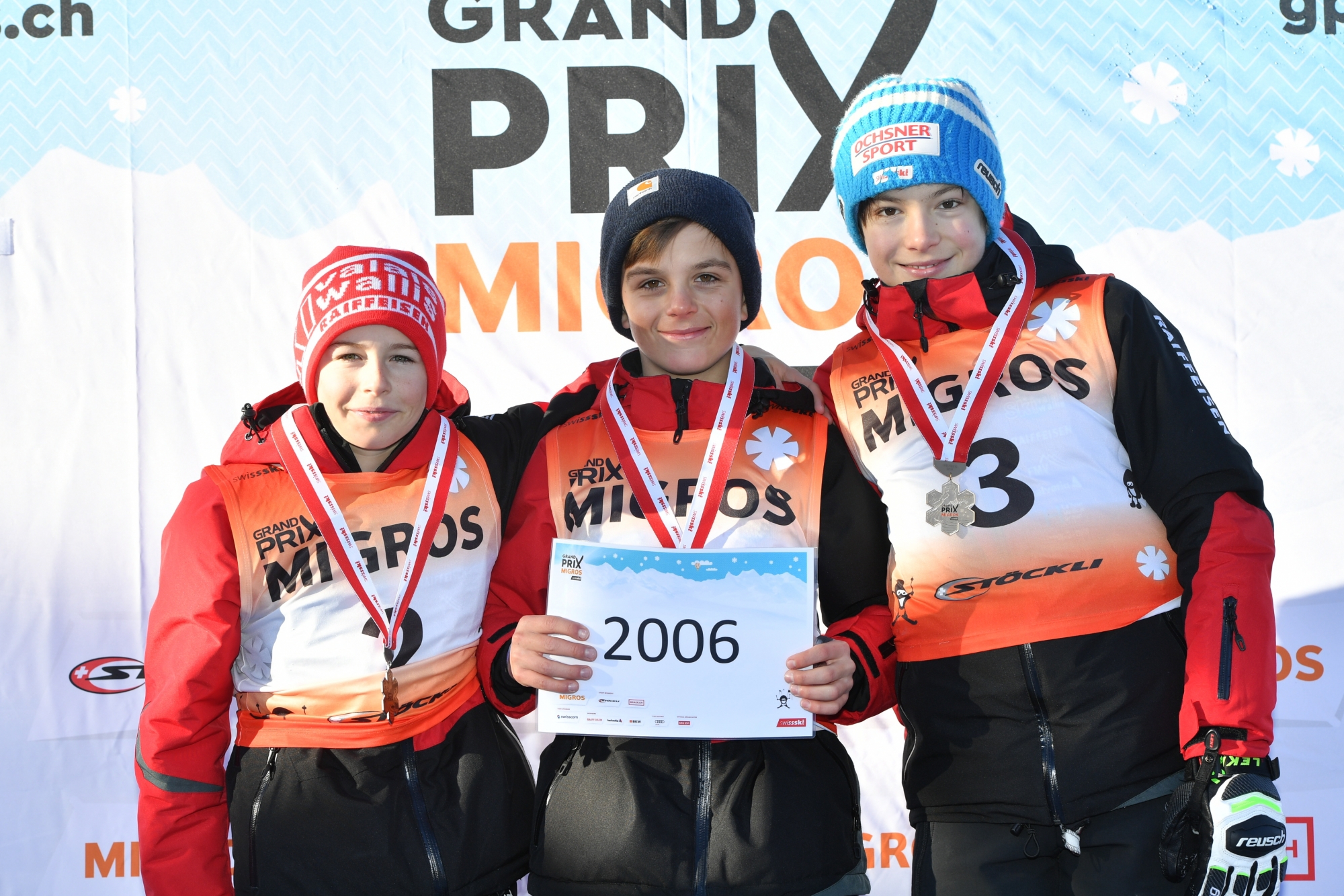 Enak Markwalder (centre) s'est imposé dans la catégorie garçons 2006.