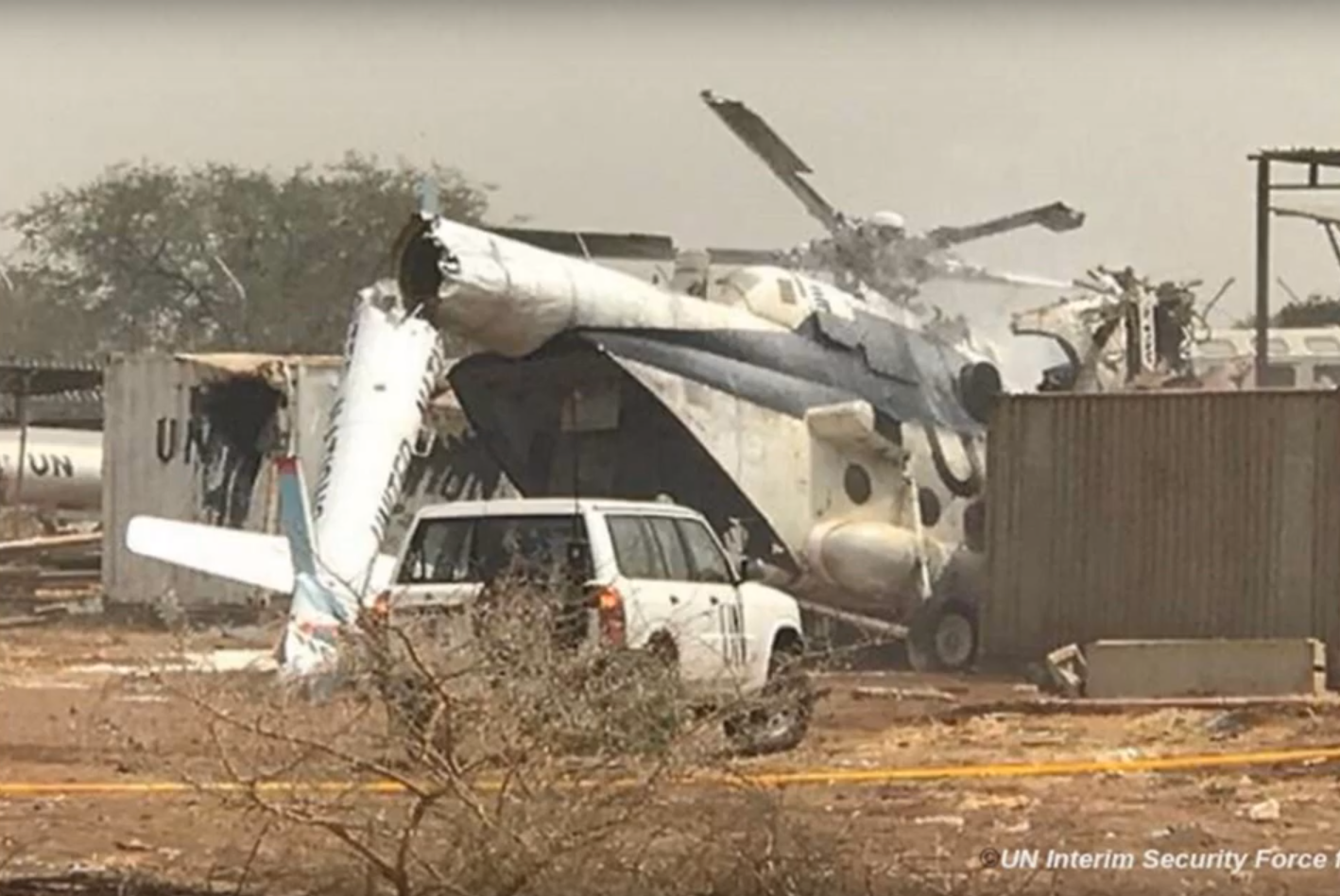 L'hélicoptère transportait 23 passagers au moment du crash survenu samedi dans l'enceinte de la Force de sécurité intérimaire des Nations Unies pour Abiyé.