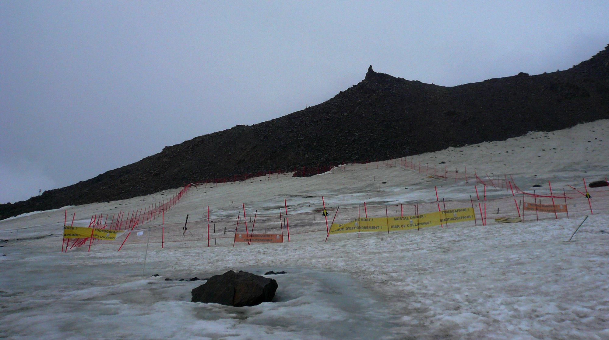 Travaux de sécurisation de la poche d'eau en 2011.