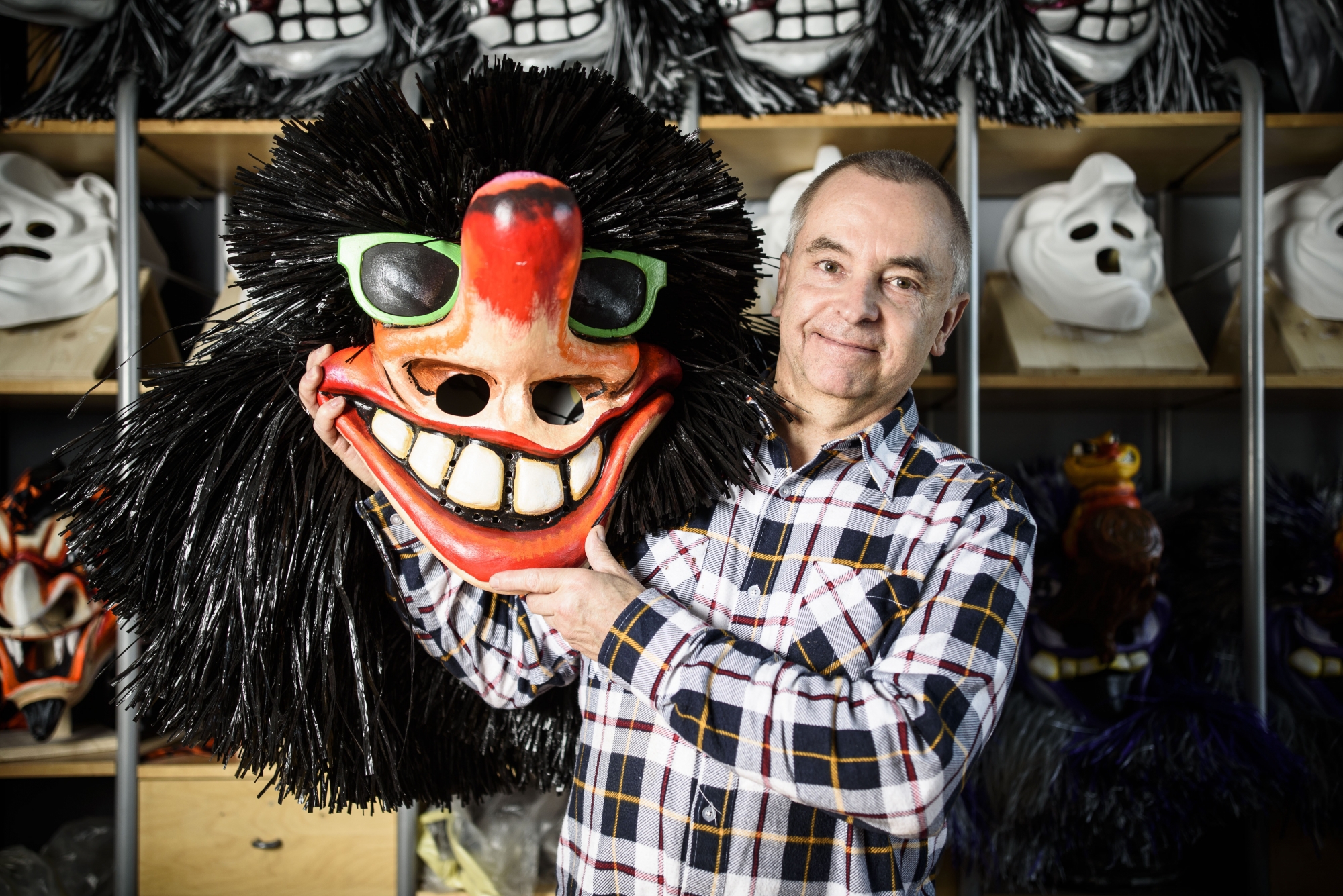 Daniel Margot, créateur de masques, a inspiré huit artistes des Ateliers de La Côte qui présenteront leurs travaux sur le thème du masque du carnaval de Bâle.