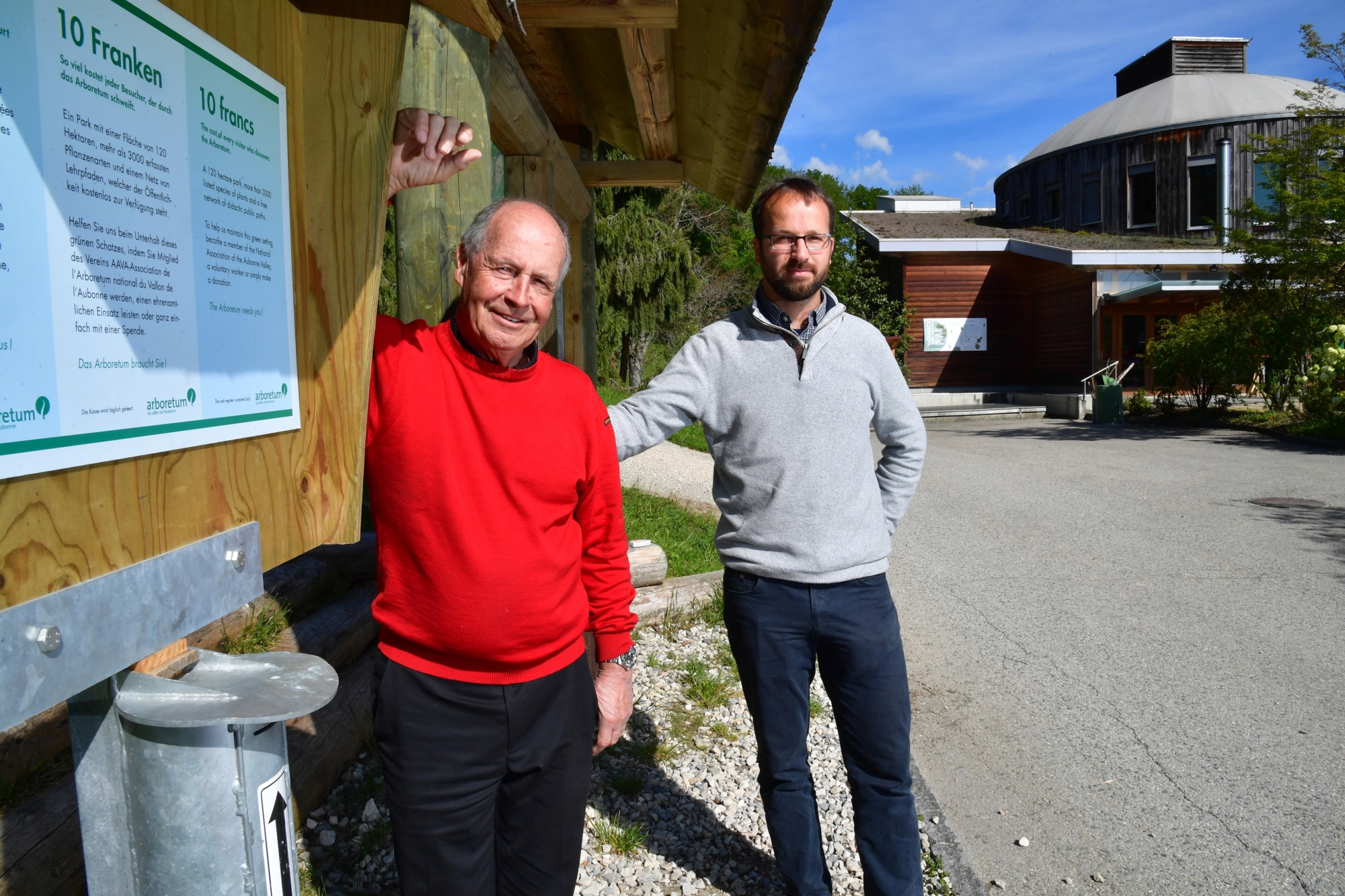 Le président Pierre-Alain Blanc et le directeur Pascal Sigg sont conscients que de mettre fin à la gratuité de l'Arboretum est un message difficile à faire passer.