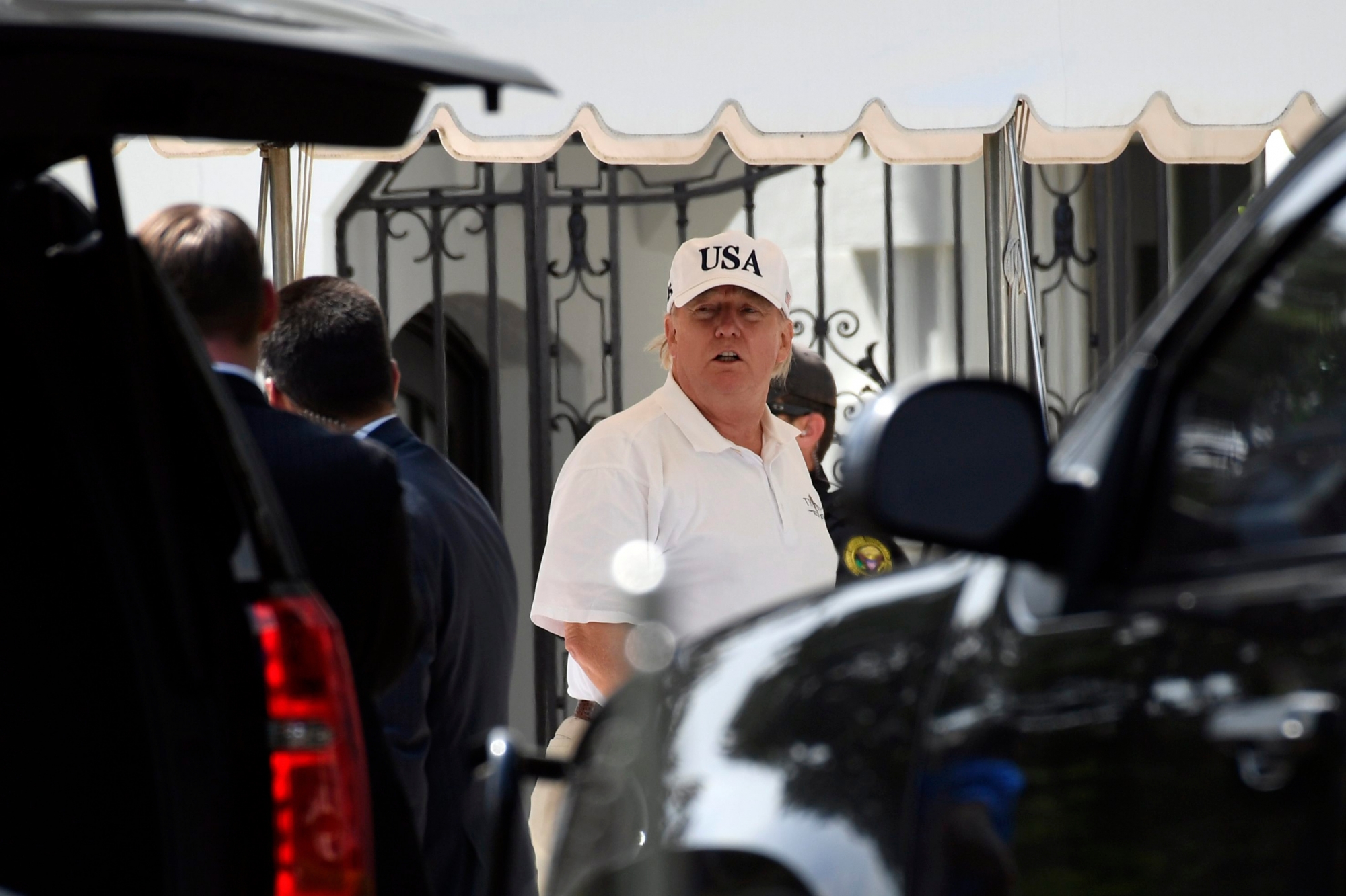 President Donald Trump gets out of his car and heads into the White House in Washington, Sunday, June 16, 2019, after spending the day golfing with Sen. Lindsey Graham, R-S.C., at his golf club in Sterling, Va. (AP Photo/Susan Walsh) Trump