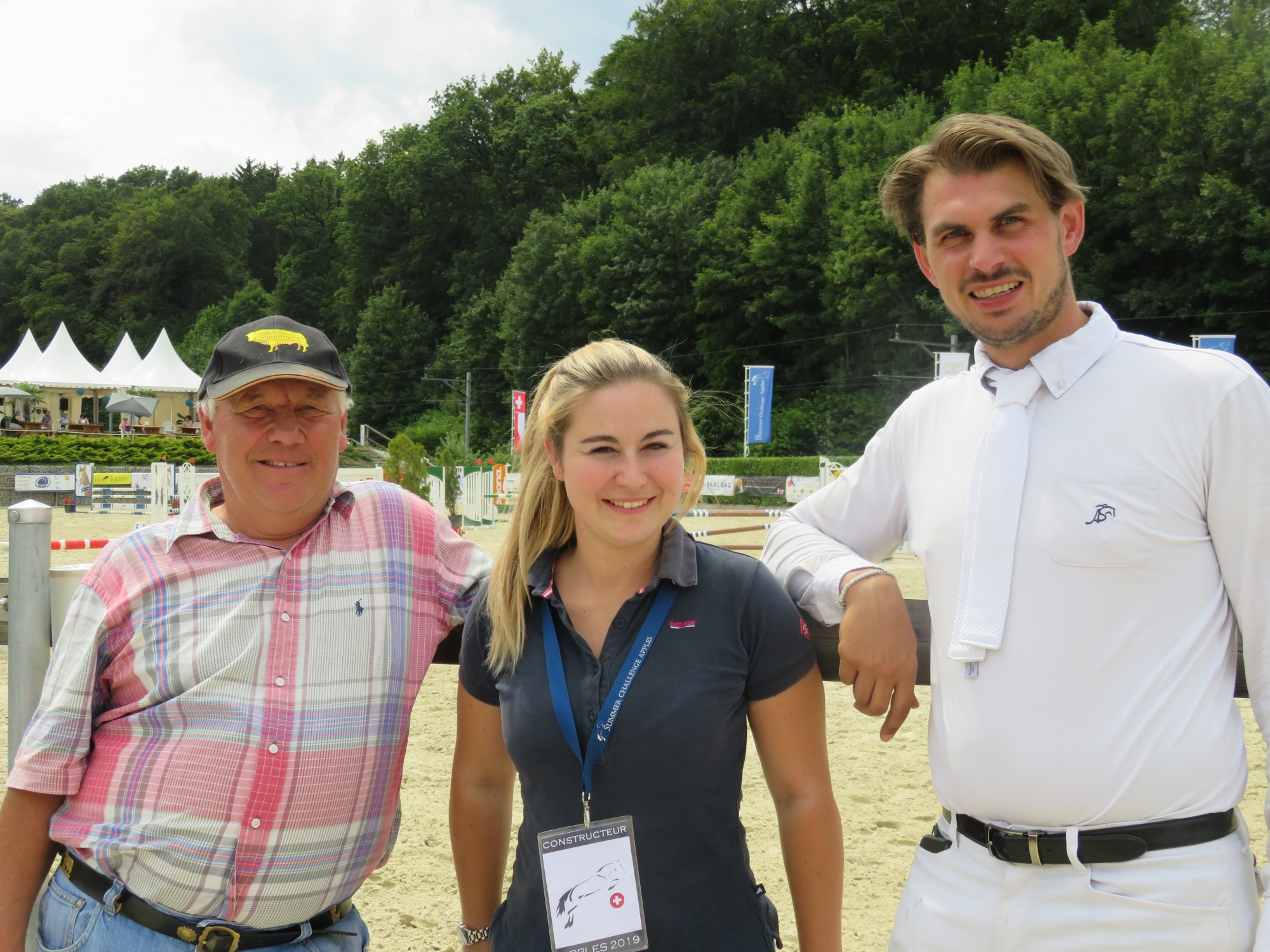 Les maîtres du parcours (de g. à dr.): Michel Pollien, Léa Wipraechtiger et David Kohnké.