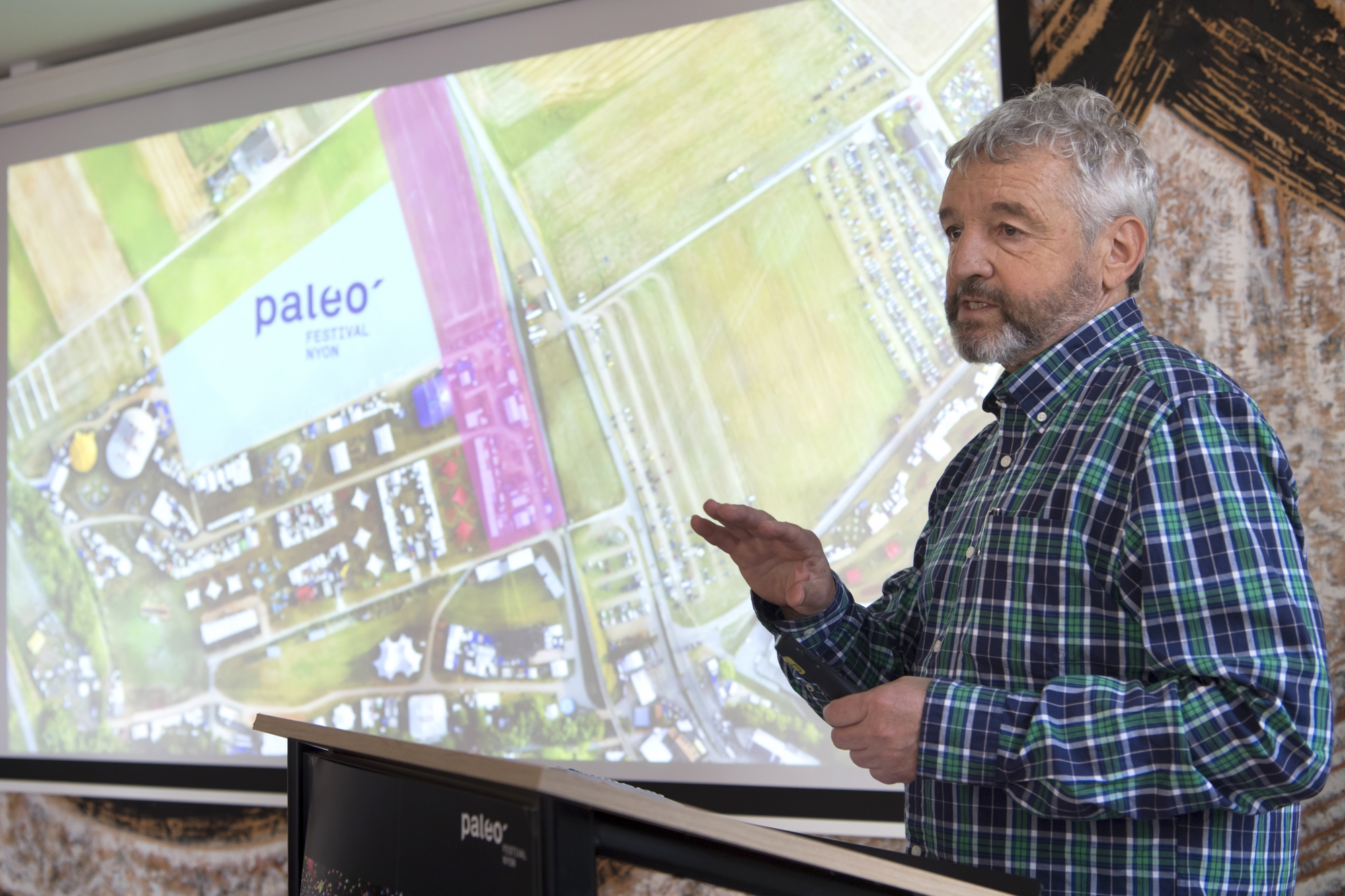 Daniel Rossellat, fondateur et président du Paleo festival, a présenté mercredi le nouvel aménagement du Paléo festival.