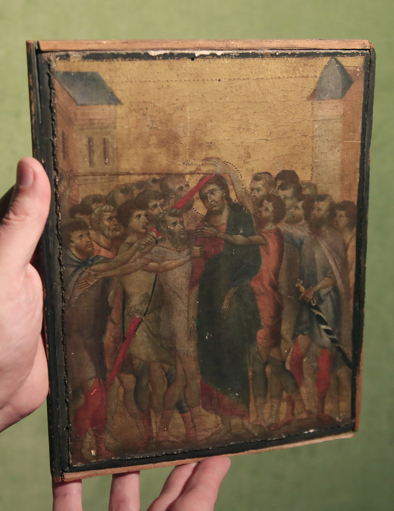 Le tableau est en fait une oeuvre du peintre Cimabue, un artiste très important du 13e siècle.