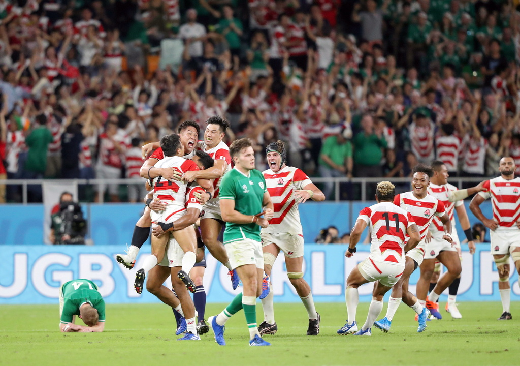 La joie était immense pour les Japonais à la fin de leur match contre l'Irlande.