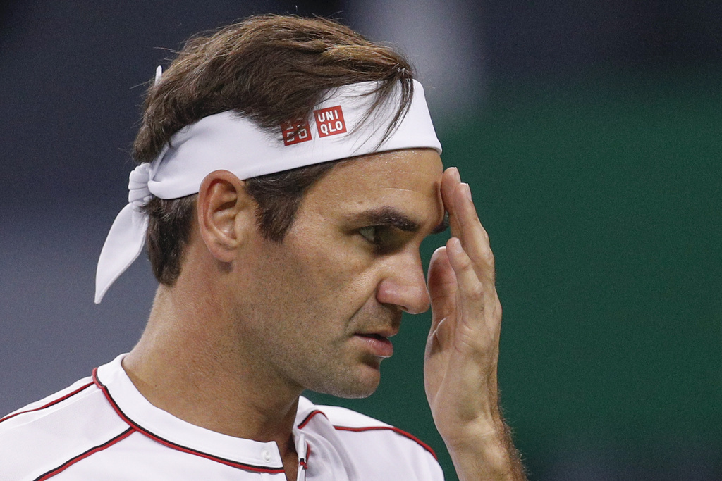 Roger Federer a eu du fil à retordre, dans le premier set, face à David Goffin.