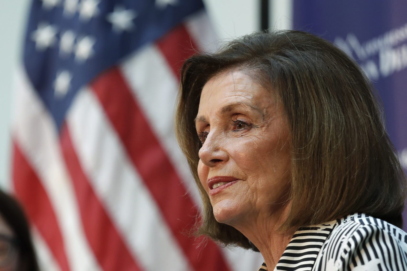 Speaker of the House Nancy Pelosi, D-Calif., listens during a talk about lowering the cost of prescription drug prices Tuesday, Oct. 8, 2019, at Harborview Medical Center in Seattle. (AP Photo/Elaine Thompson)
Nancy Pelosi Nancy Pelosi Washington