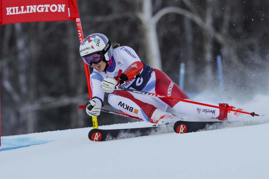 Michelle Gisin a terminé la première manche à 0''29 de l'Italienne Marta Bassino.