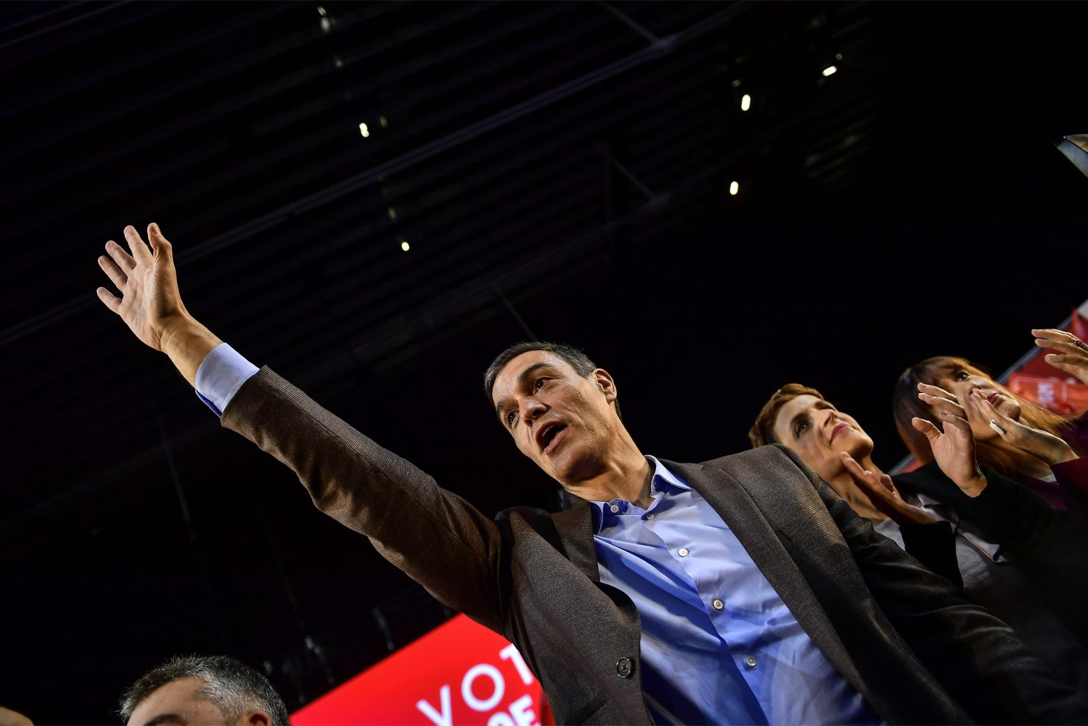 Spanish socialist candidate Pedro Sanchez applauds socialist followers during a General Election campaign rally, in Pamplona, northern Spain, Friday, Nov. 1, 2019. Spain's political parties are set to launch one campaign leading up to a Nov. 10 election. (AP Photo/Alvaro Barrientos)
Pedro Sanchez Spain Elections