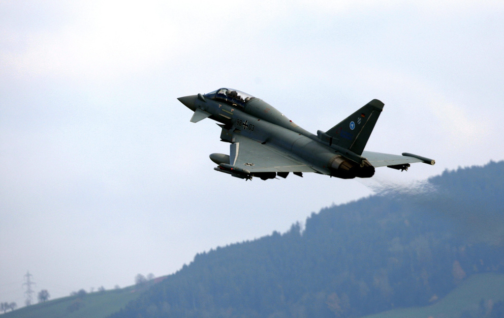 L'Eurofighter allemand (Airbus) fait partie des avions de combat encore en course.