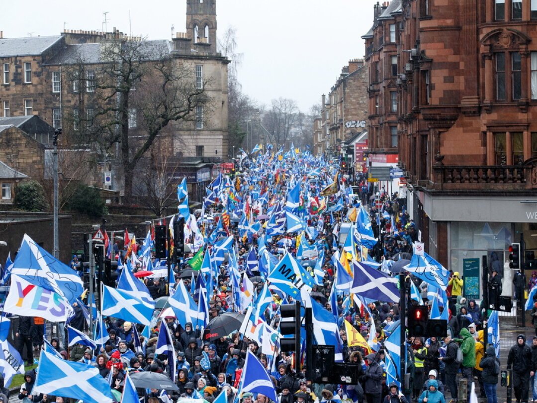 2000 personnes ont défilé à Glasgow pour l'indépendance de l'Ecosse. Illustration