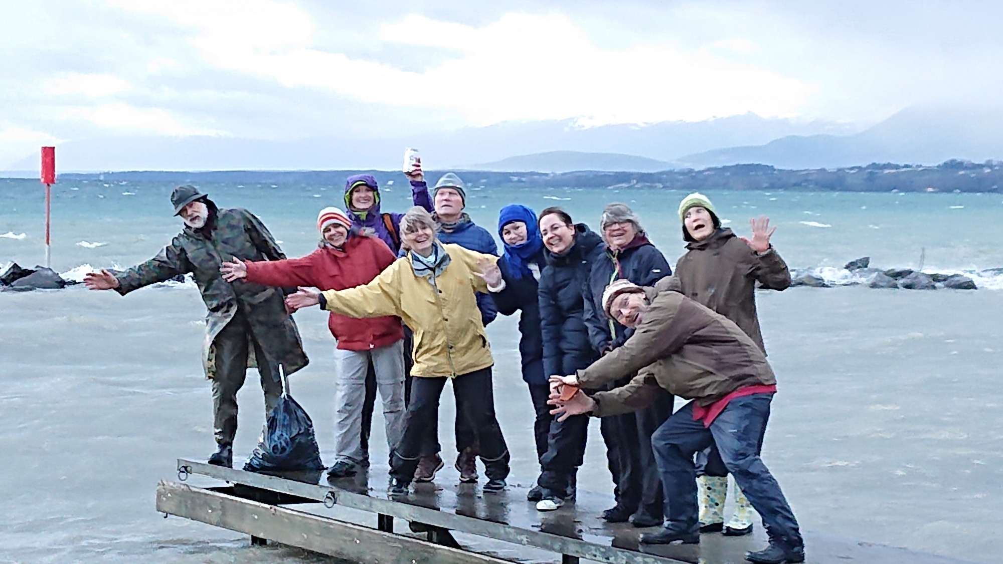 Pour la dernière sortie à Allaman, les participants avaient le sourire pour affronter la pluie et le vent.