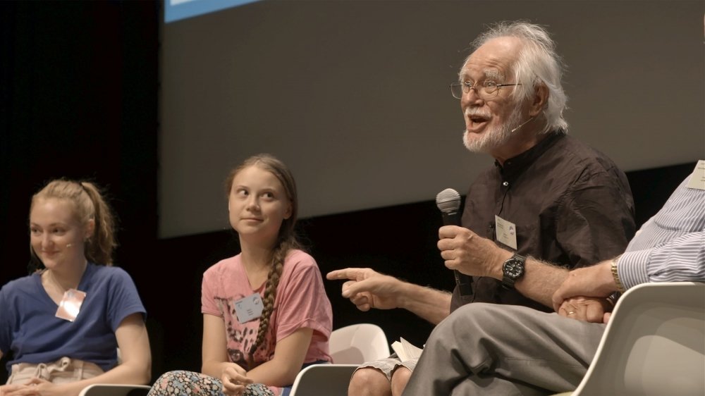 Jacques Dubochet a rencontré Greta Thunberg, l'été dernier lors du rassemblement européen des grévistes du climat à Lausanne.