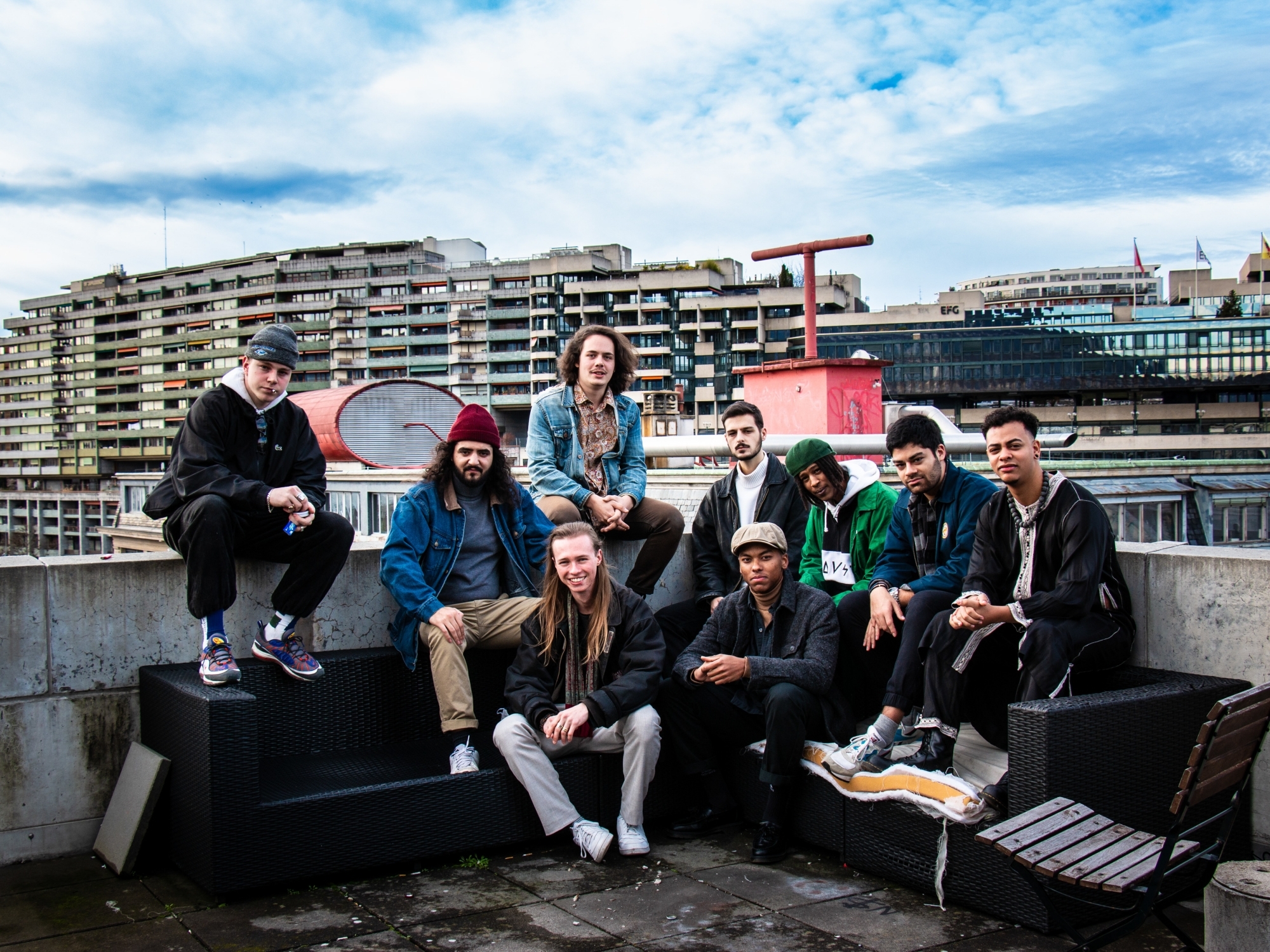 Wolfgang de gauche à droite: Jérémy Schmidt, Rafael Fernandes, Frank Dupont, Antoine Lablanquie, Vadim Rochat, Wolfgang Dodler, Mussié Amiguet, Nikhil Devannes et Damien Limat.