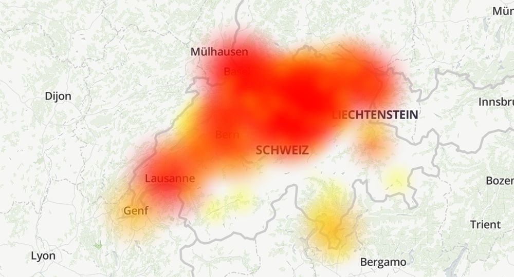 Une grande partie de la Suisse est touchée.