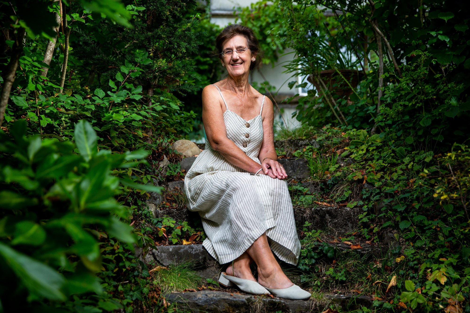 Françoise Favre-Prinet organise depuis 20 ans des ateliers de philosophie dans son jardin.